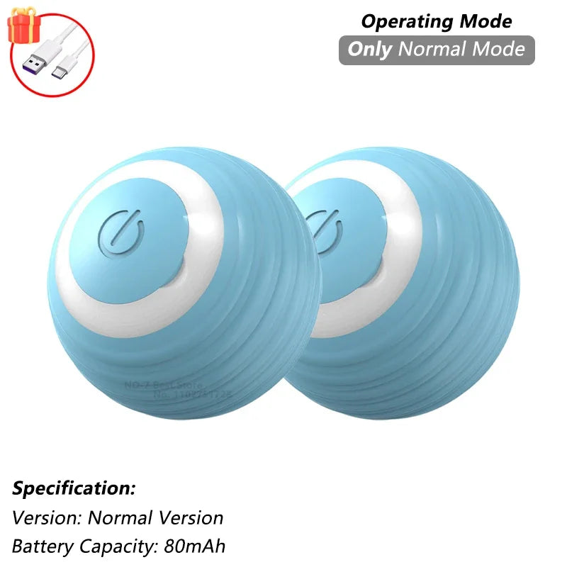 Rechargeable interactive toy for pets - automatic rolling ball with a tail.