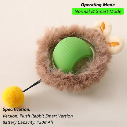 Rechargeable interactive toy for pets - automatic rolling ball with a tail.