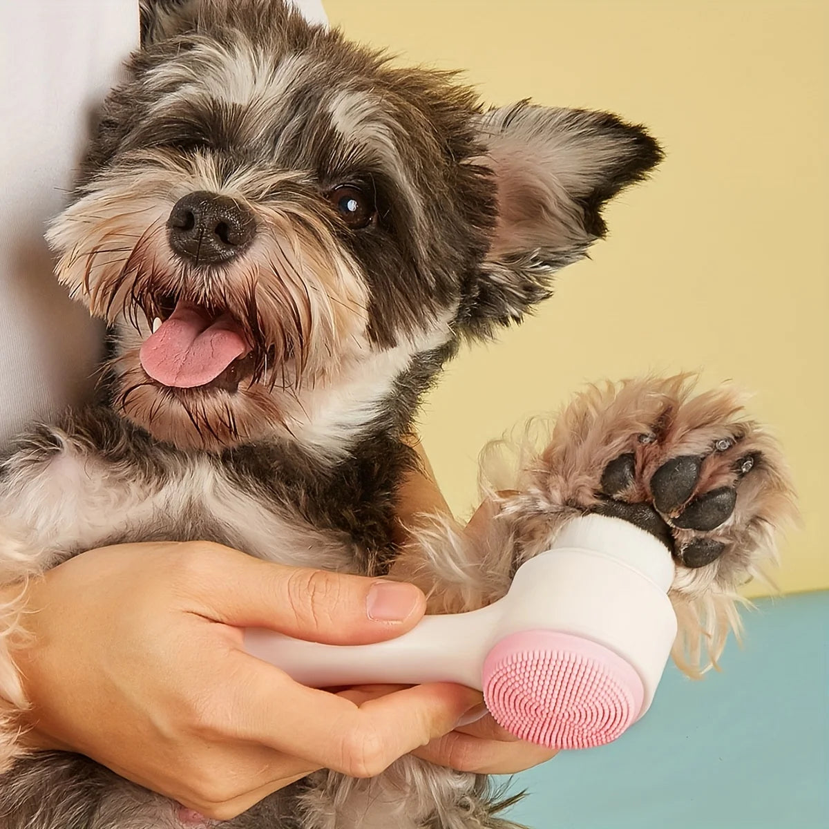 Silicone paw cleaner for pets and massage brush