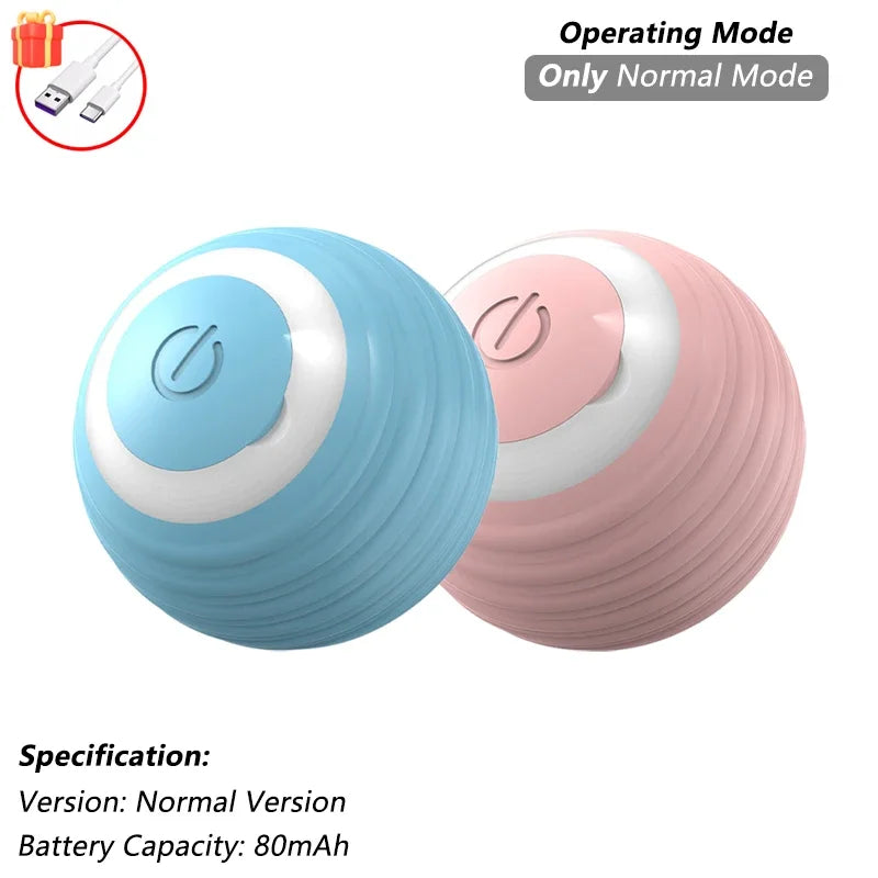 Rechargeable interactive toy for pets - automatic rolling ball with a tail.