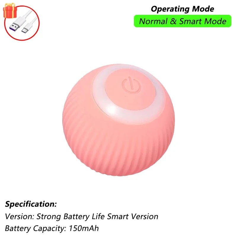 Rechargeable interactive toy for pets - automatic rolling ball with a tail.