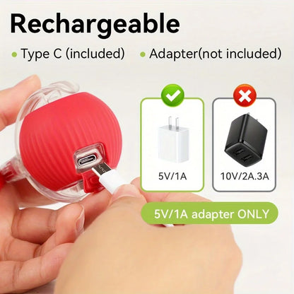 Rechargeable interactive toy for pets - automatic rolling ball with a tail.