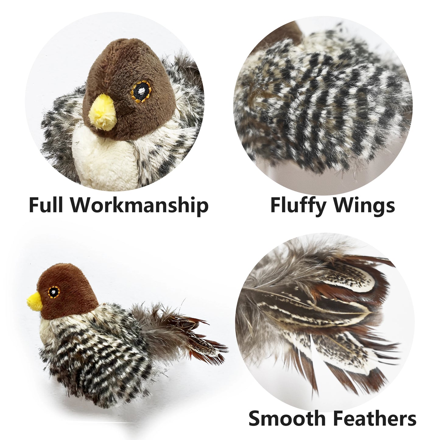 Teasing toys for cats with feathers and catnip.