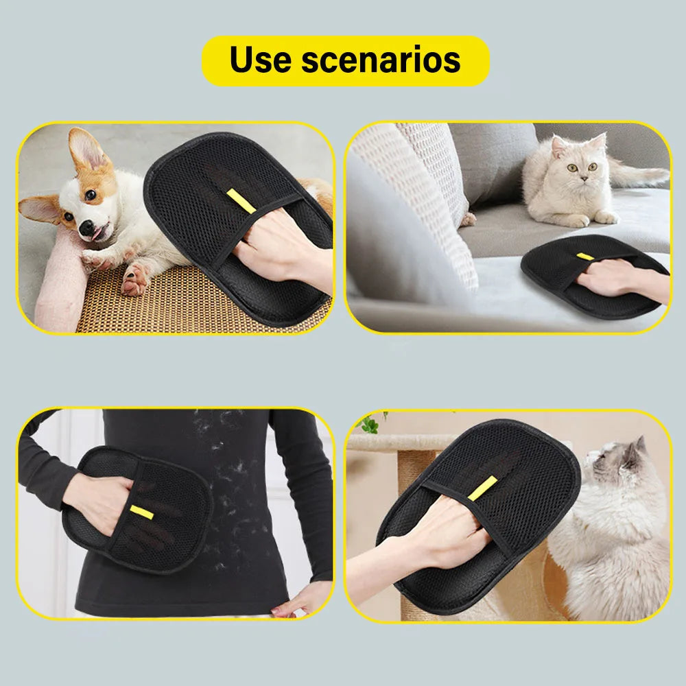 Pet Grooming Gloves Static Dedusting Brush Pet Hair Remover Brush Removing Dog