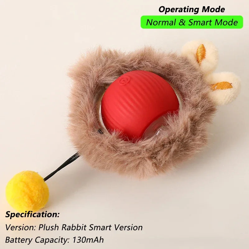 Rechargeable interactive toy for pets - automatic rolling ball with a tail.