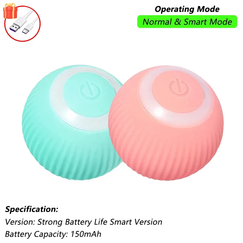 Rechargeable interactive toy for pets - automatic rolling ball with a tail.